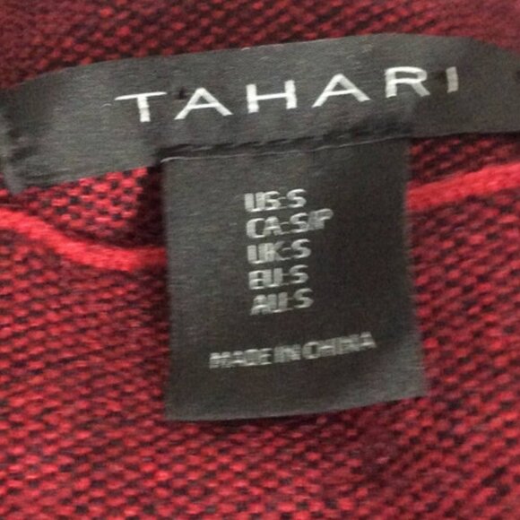 Tahari Red & Black Long Sleeve Sweater Size Small NWOT - Picture 5 of 9